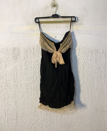 CRISTINAEFFE Schwarzes Slipkleid mit transparenter Überlage