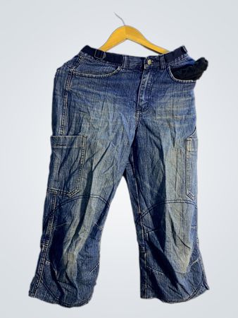 Blue Denim Cargo-Hose