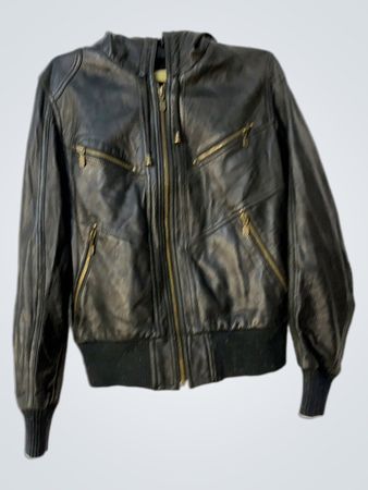 GOLDSTEIN Leather Jacket with Hood