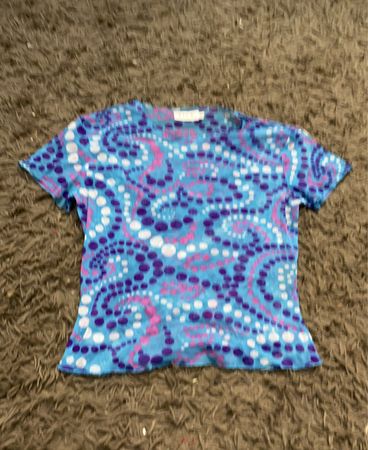 VILA Clothes Grafik Drucken Netz Oberteil