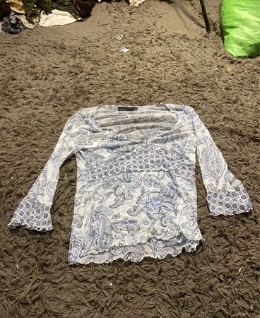KappAhl Paisley Print Sheer Long Sleeve Top