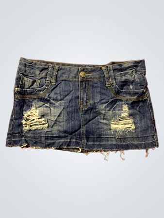 YES LONDON Jeans Destroyed Denim Minirock