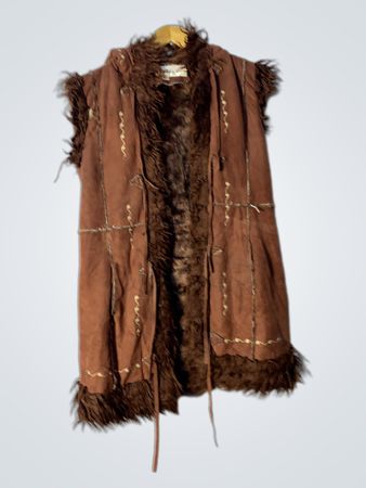 Himmel Braun Faux Fur Gefütterte Weste