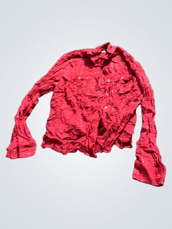 Rotes Langarmshirt mit funkelnden Details