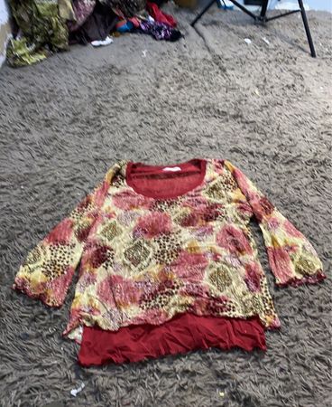 CHRISTINE LAURE Damen Langarm Bedruckte Bluse