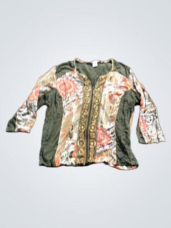 Damen Langarmdruckbluse
