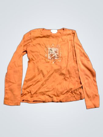 Antonelle Orange Langarm-Top