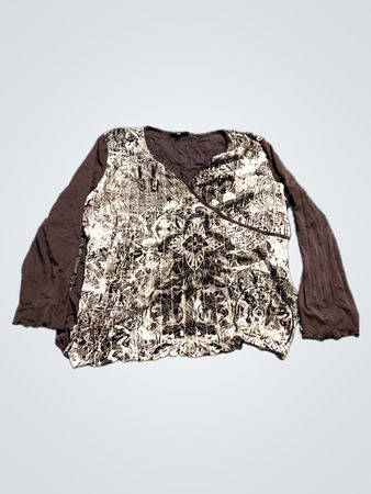 Kiabi Woman Braun Bedrucktes Langarmshirt