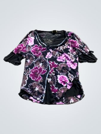Design Works Petite Floral Print Top