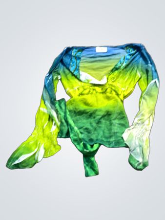 Beatriz Lucini Ombre Bell Sleeve Top