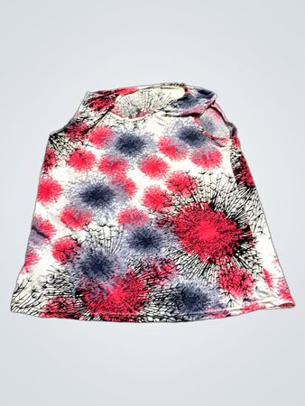 Weißes Tanktop mit pinkem und blauem Blumendruck