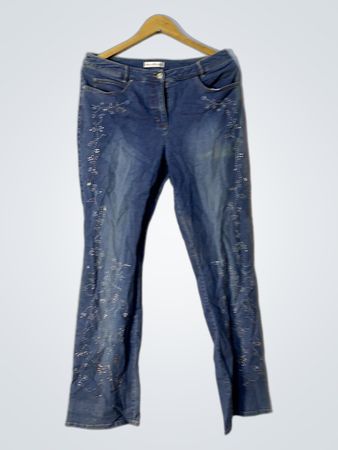 Apriori Damen bestickte Bootcut-Jeans