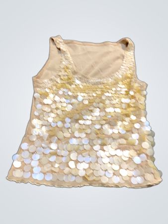 Beiges Paillettentop