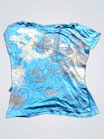 Blaues T-Shirt mit Segelschiff-Grafik