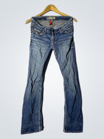 TKE STELLA Damen Blaue Denim Schlagjeans