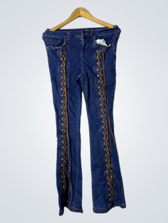 HOT TOPIC Blaue Schnürung Schlagjeans