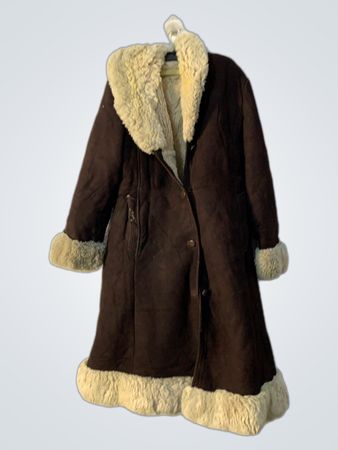 Brown Suede and Shearling Coat