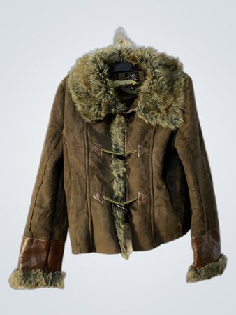 Jennyfer Girls Faux Fur Trimmed Jacket