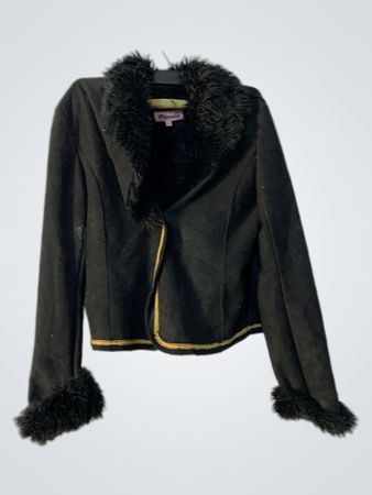 Fionella Black Faux Fur Trim Jacket