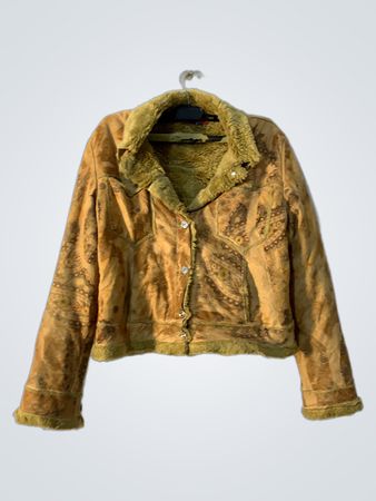 Brown Suede Faux Fur Lined Jacket