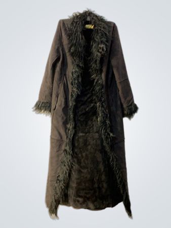 Flame Long Faux Fur Trim Coat