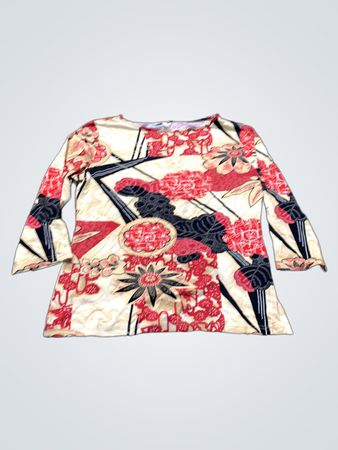 UN DEUX TROIS Damen Floral Print Langarmtop
