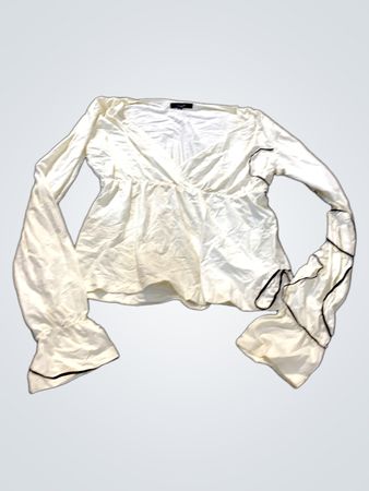 VILA CLOTHES Weißes Langarm-Wickeloberteil