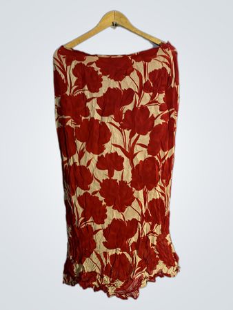 Augusta More Red Floral Print Skirt
