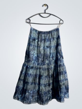 Quadrelli Blue Tie-Dye Stufenmaxirock