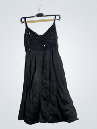 Soula Black Verziertes Midikleid