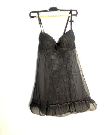 Schwarzes Spitzentop Babydoll Dessous