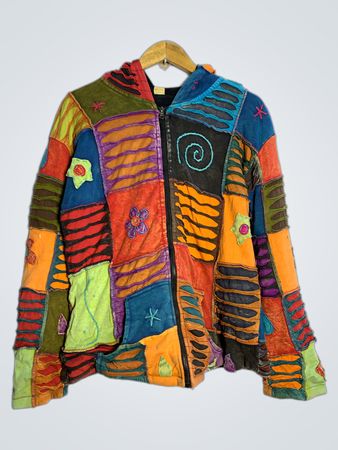 Patchwork Hoodie-Jacke
