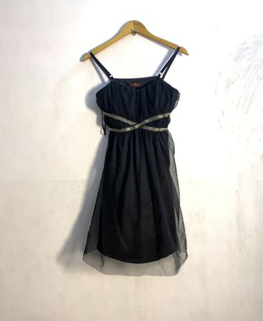 Cache Cache Schwarzes Verziertes Tüllkleid