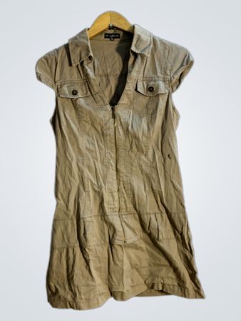NO EXCUSE Damen Khaki Knopfkleid