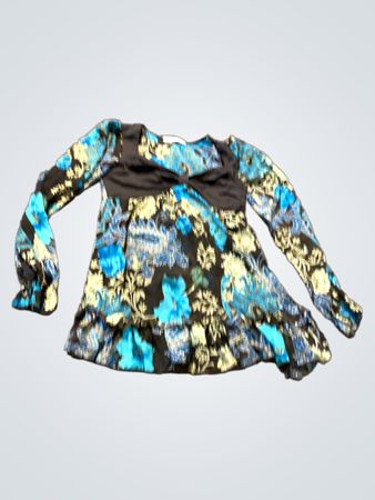 Langärmliges Mini-Kleid mit Blumenmuster