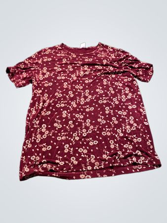 Braunblumenmuster T-Shirt