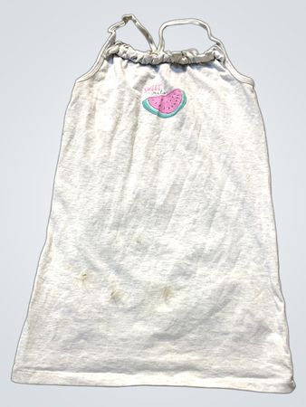 Mädchen graues Kleid mit Wassermelonen-Graphic