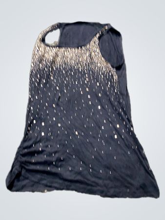 Schwarzes Tanktop mit Paillettenverzierungen