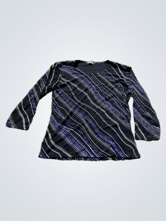 C.M.D Schwarzes gestreiftes Langarmshirt