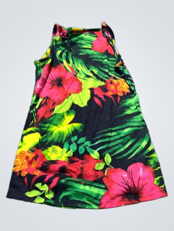 Schwarzes tropisches Blumenmuster-Trägershirt