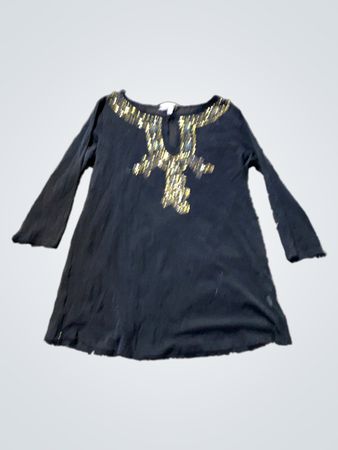 Schwarze Pailletten-Tunika