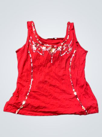 Dersouli Rot Pailletten Tanktop