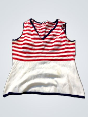 Evie Rot- und Weiß gestreiftes Tanktop