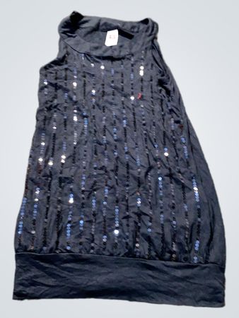 Schwarzes ärmelloses Pailletten-Top