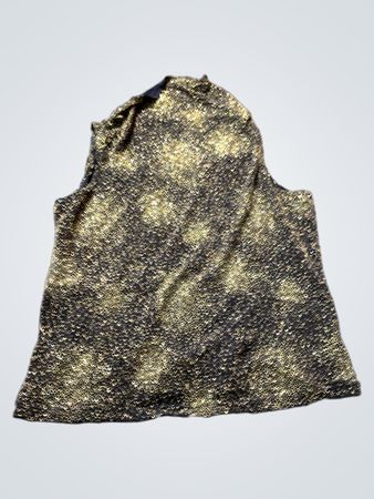 Schwarzes und goldenes, glitzerndes ärmelloses Top