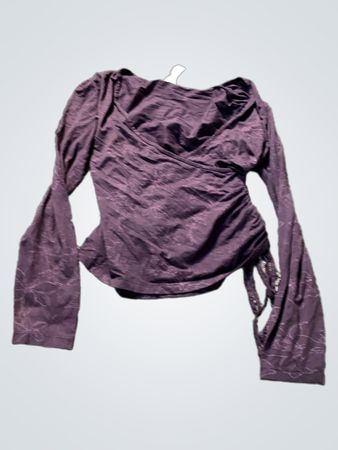 Violetter Raffung Wickel-Oberteil