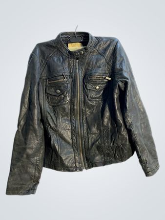 Black Faux Leather Biker Jacket