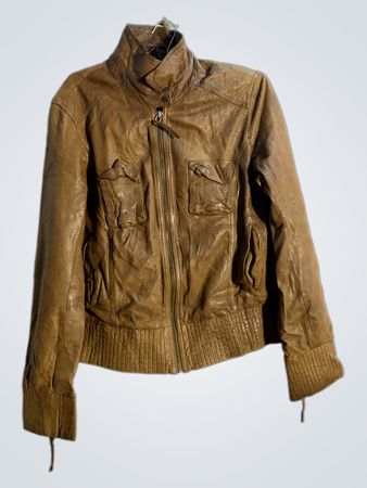 Massimo Dutti Brown Leather Jacket