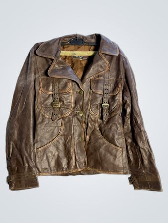 VIMAPEL GROUP Damen braune Lederjacke