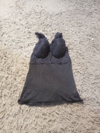 Schwarze Spitzen-Tanktop